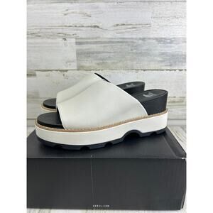 Sorel Joanie iv leather slide wedge cream new womens 11 sandal